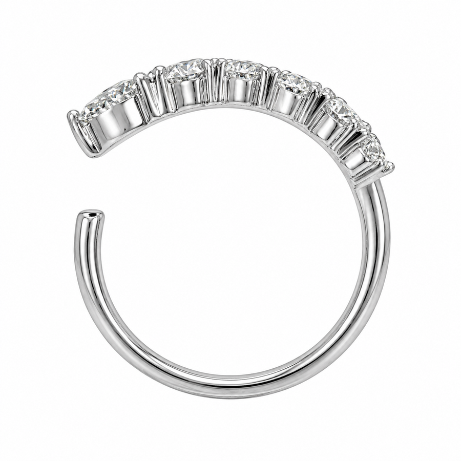 1.05 CT Lab-Grown Diamond Band Fashion Ring in 14K White Gold (D–F / VS1–VS2)