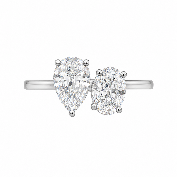 1.40 CT Toi et Moi Lab-Grown Diamond Ring in 14K White Gold (Dâ€“F / VS1â€“VS2) from Diamond Studio