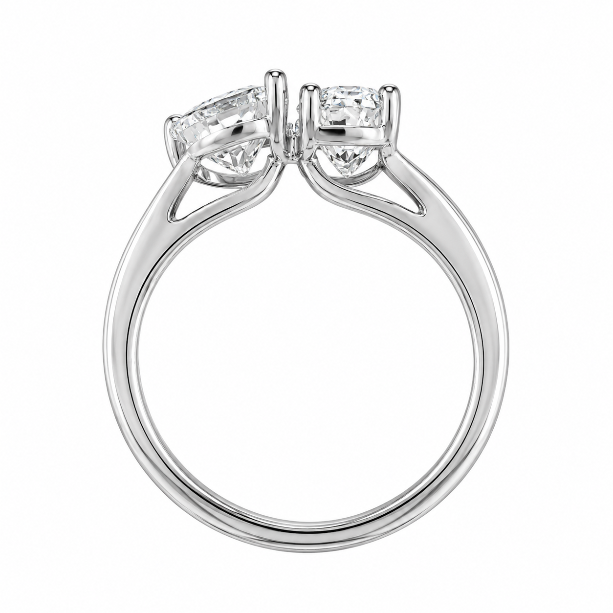 1.40 CT Toi et Moi Lab-Grown Diamond Ring in 14K White Gold (D–F / VS1–VS2)