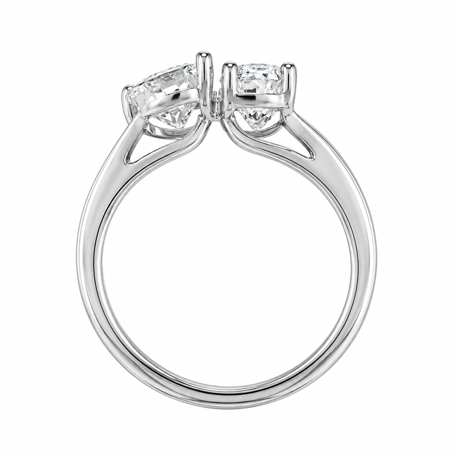 1.40 CT Toi et Moi Lab-Grown Diamond Ring in 14K White Gold (D–F / VS1–VS2)