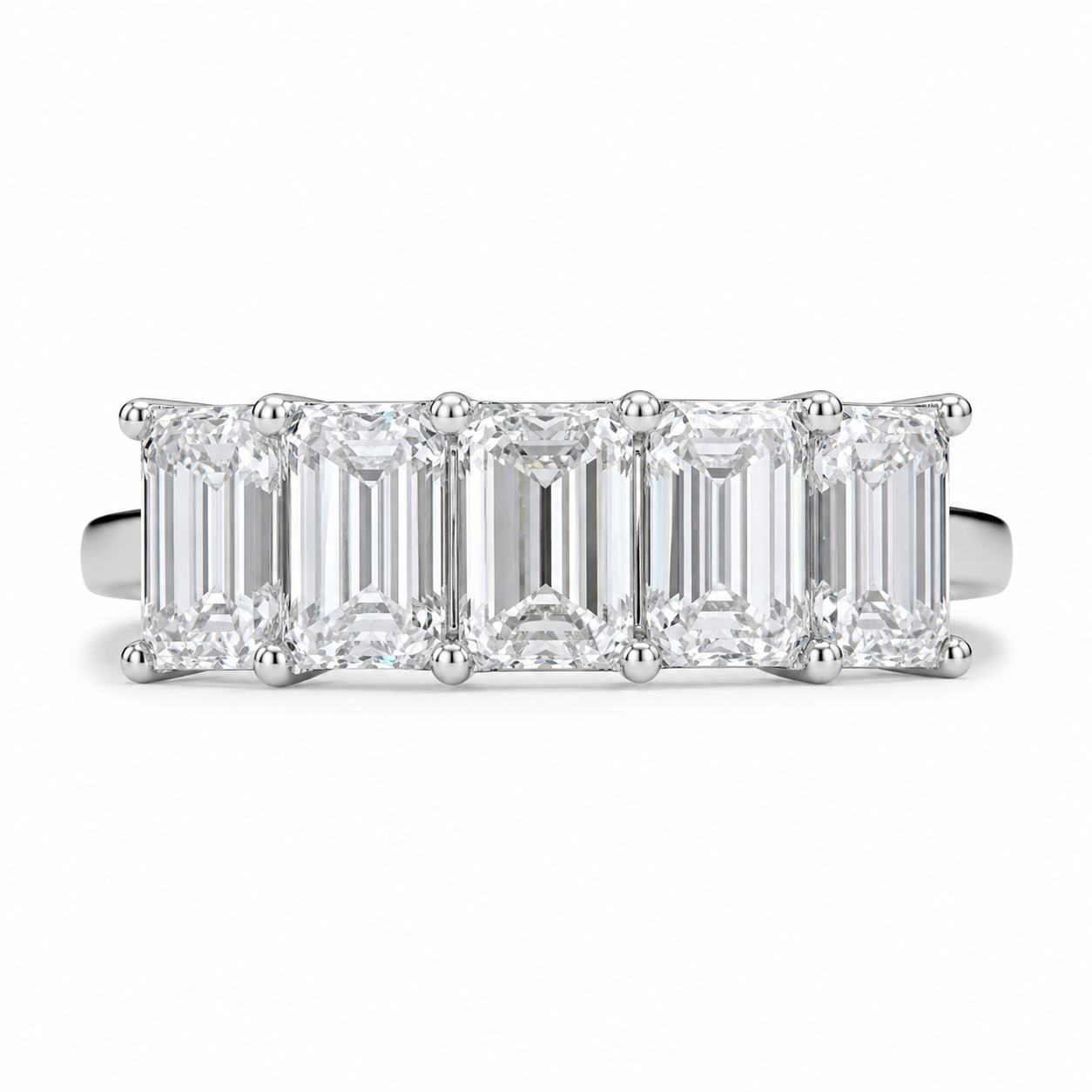 3.20 CT 5-Stone Lab-Grown Diamond Fashion Ring in 14K White Gold (Dâ€“F / VS1â€“VS2) from Diamond Studio