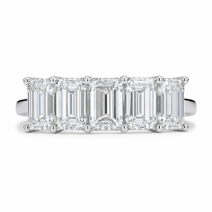 3.20 CT 5-Stone Lab-Grown Diamond Fashion Ring in 14K White Gold (D–F / VS1–VS2)