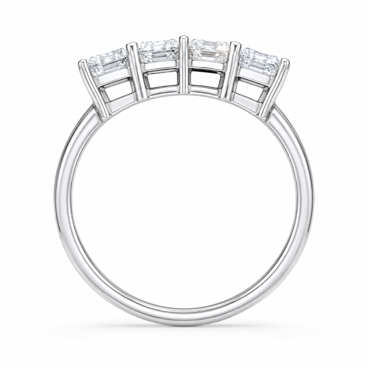 3.20 CT 5-Stone Lab-Grown Diamond Fashion Ring in 14K White Gold (D–F / VS1–VS2)