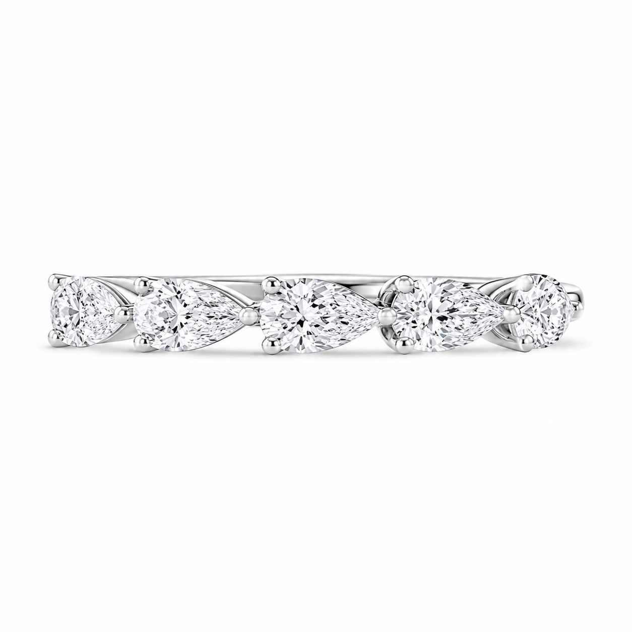 1.80 CT 5-Stone Lab-Grown Diamond Fashion Ring in 14K White Gold (Dâ€“F / VS1â€“VS2) from Diamond Studio