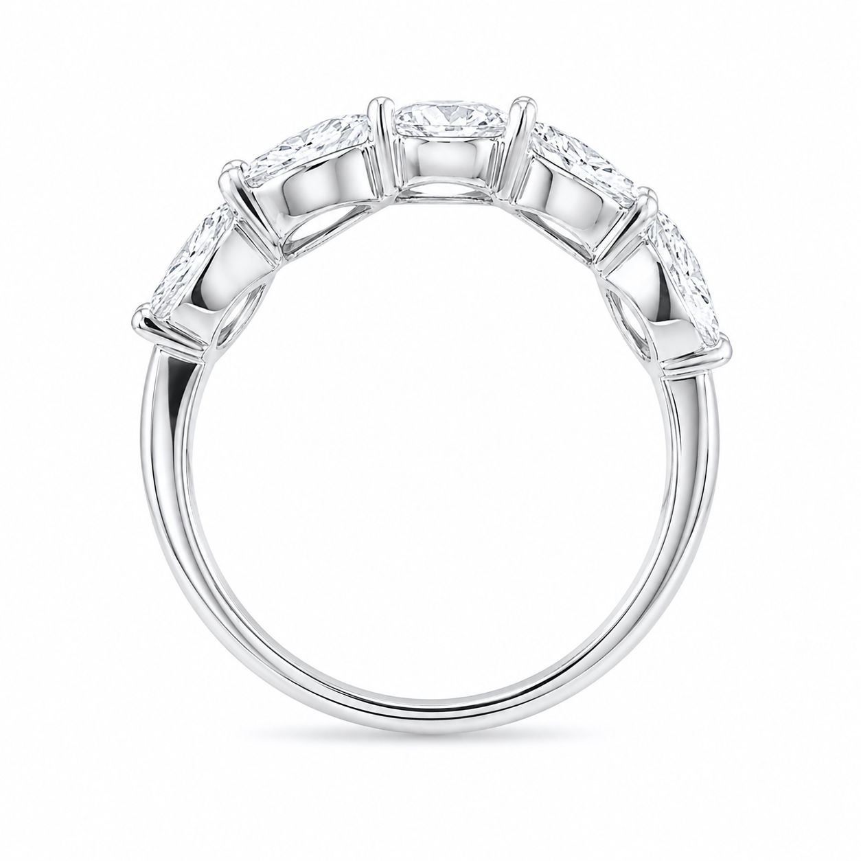 1.80 CT 5-Stone Lab-Grown Diamond Fashion Ring in 14K White Gold (D–F / VS1–VS2)
