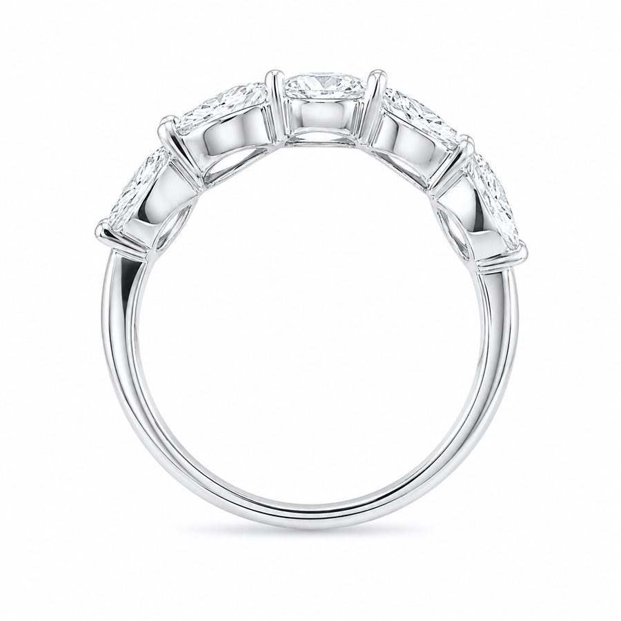1.80 CT 5-Stone Lab-Grown Diamond Fashion Ring in 14K White Gold (D–F / VS1–VS2)