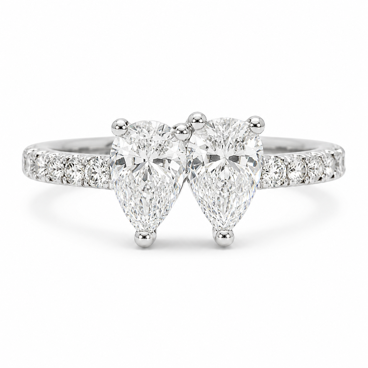 1.25 CT Two-Stone Lab-Grown Diamond Fashion Ring in 14K White Gold (Dâ€“F / VS1â€“VS2) from Diamond Studio