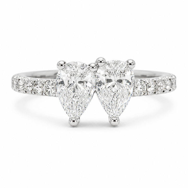1.25 CT Two-Stone Lab-Grown Diamond Fashion Ring in 14K White Gold (Dâ€“F / VS1â€“VS2) from Diamond Studio