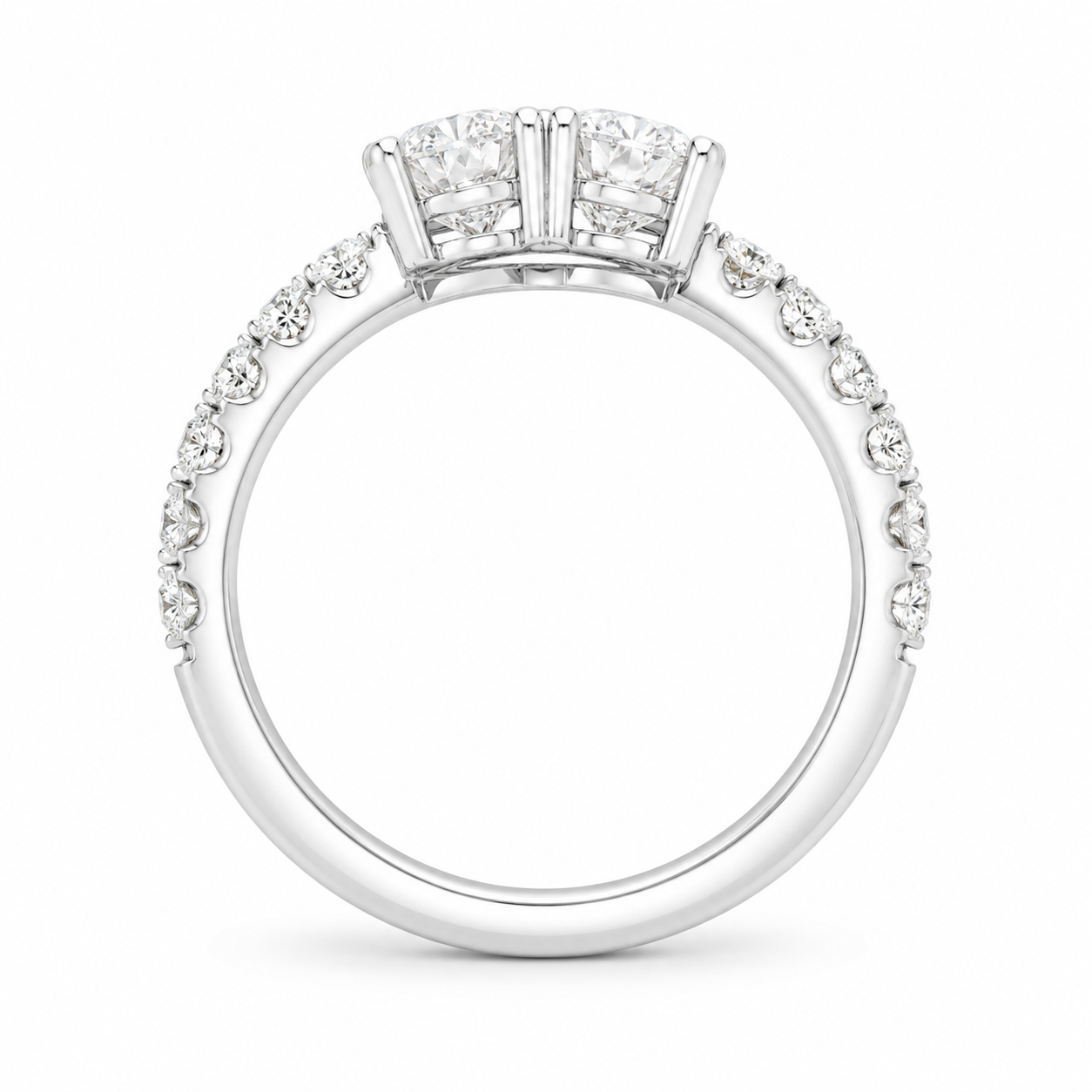 1.25 CT Two-Stone Lab-Grown Diamond Fashion Ring in 14K White Gold (D–F / VS1–VS2)
