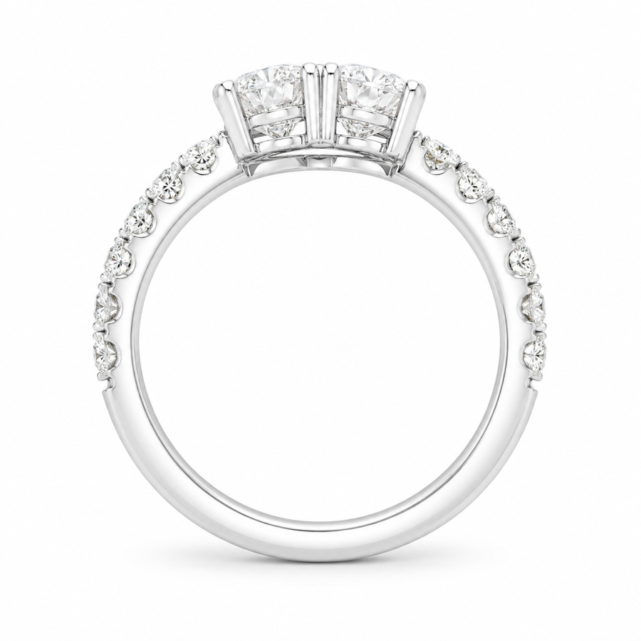 1.25 CT Two-Stone Lab-Grown Diamond Fashion Ring in 14K White Gold (D–F / VS1–VS2)