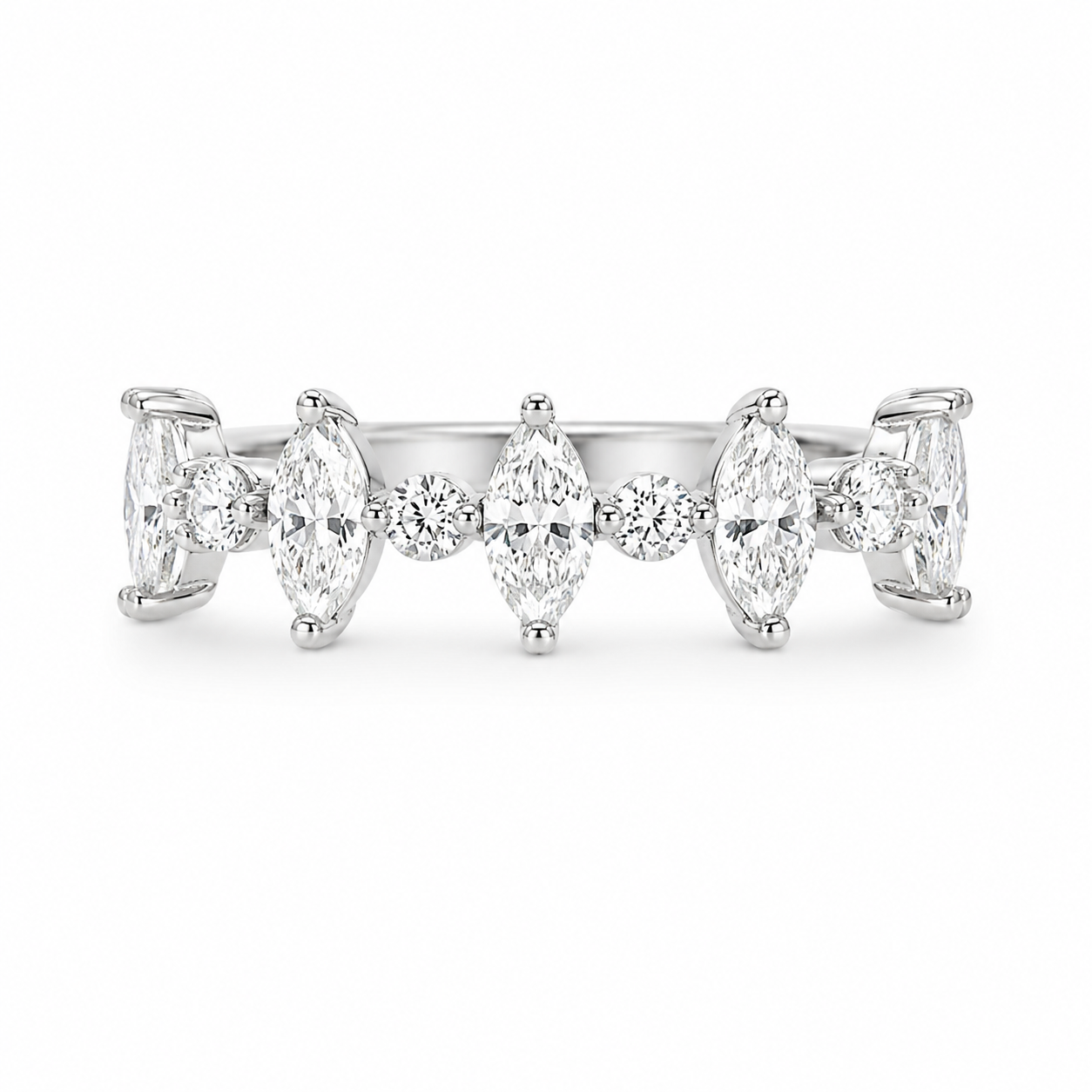 1.25 CT Lab-Grown Diamond Stackable Fashion Ring in 14K White Gold (Dâ€“F / VS1â€“VS2) from Diamond Studio