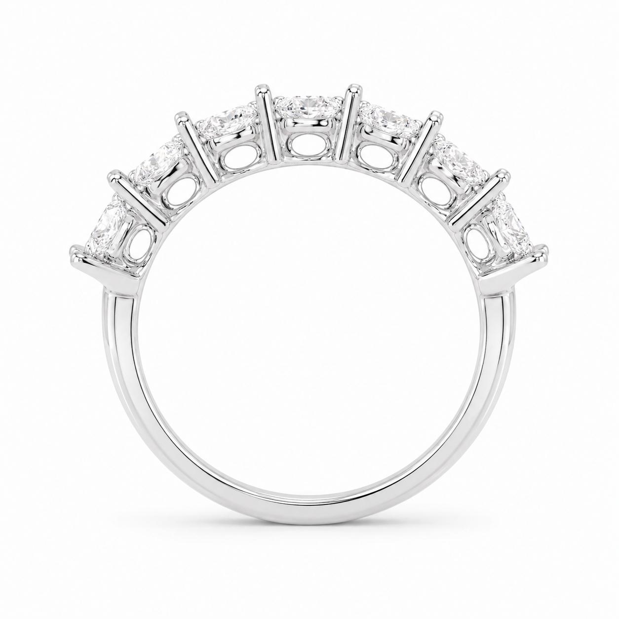 1.25 CT Lab-Grown Diamond Stackable Fashion Ring in 14K White Gold (D–F / VS1–VS2)