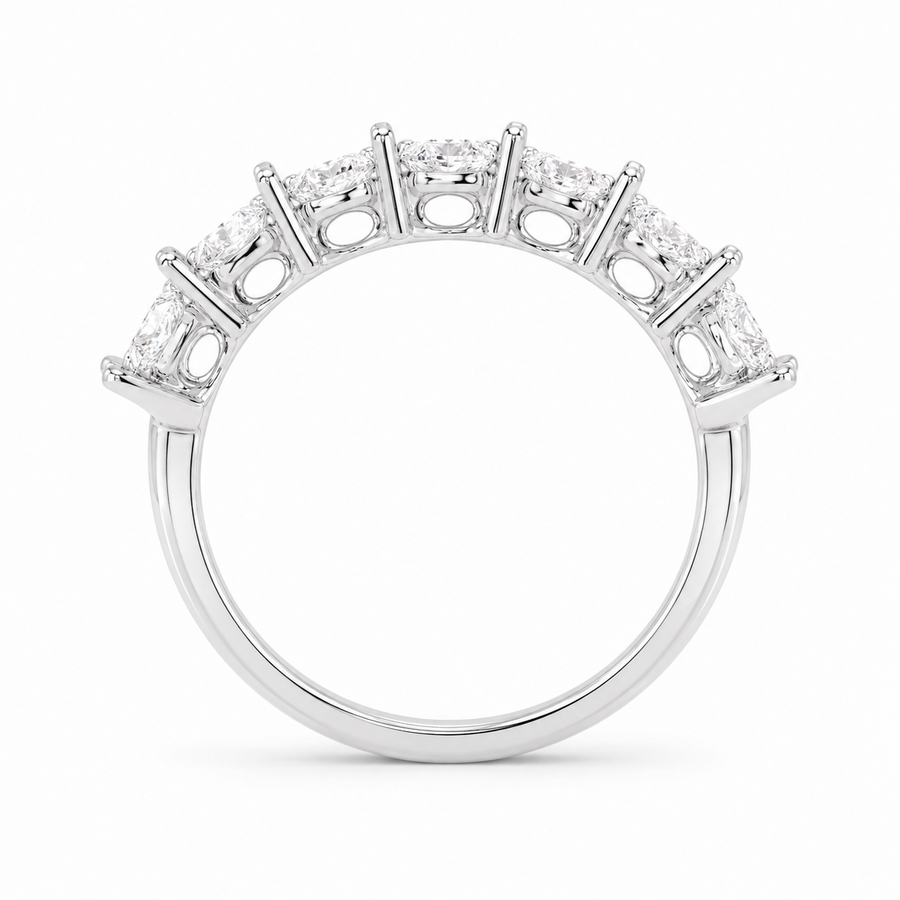 1.25 CT Lab-Grown Diamond Stackable Fashion Ring in 14K White Gold (D–F / VS1–VS2)