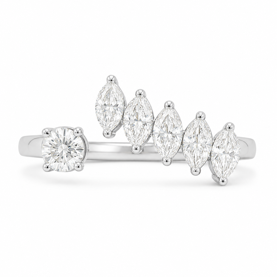 1.50 CT Lab-Grown Diamond Wrap Fashion Ring in 14K White Gold (D–F / VS1–VS2)