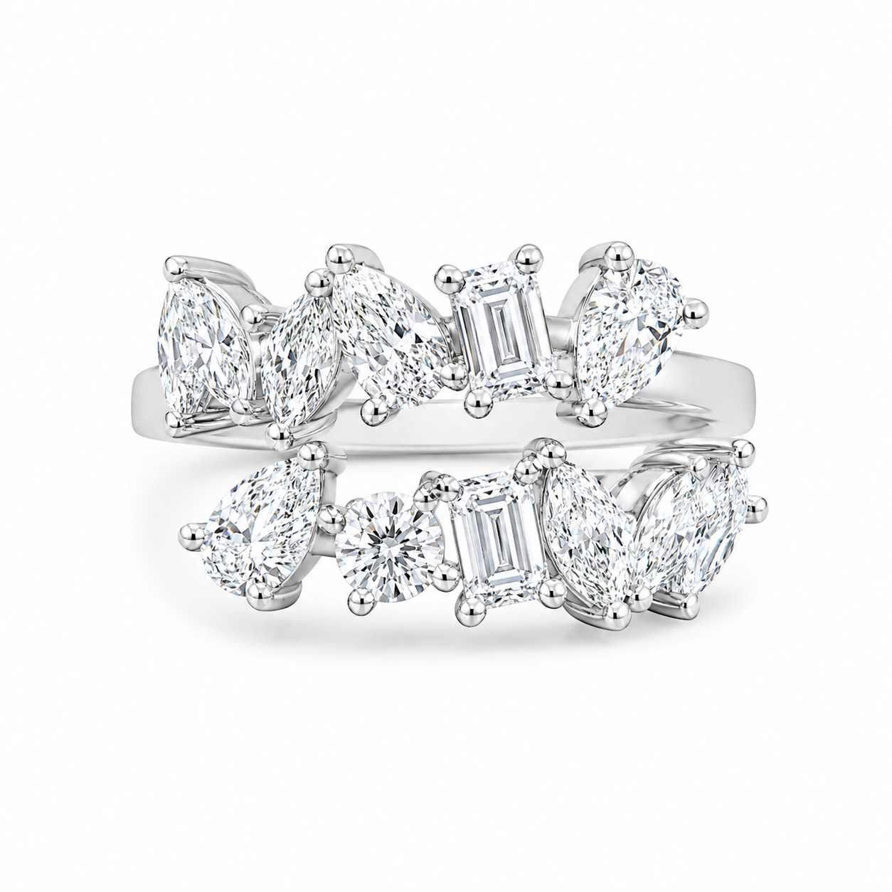1.45 CT Lab-Grown Diamond Wrap Fashion Ring in 14K White Gold (Dâ€“F / VS1â€“VS2) from Diamond Studio