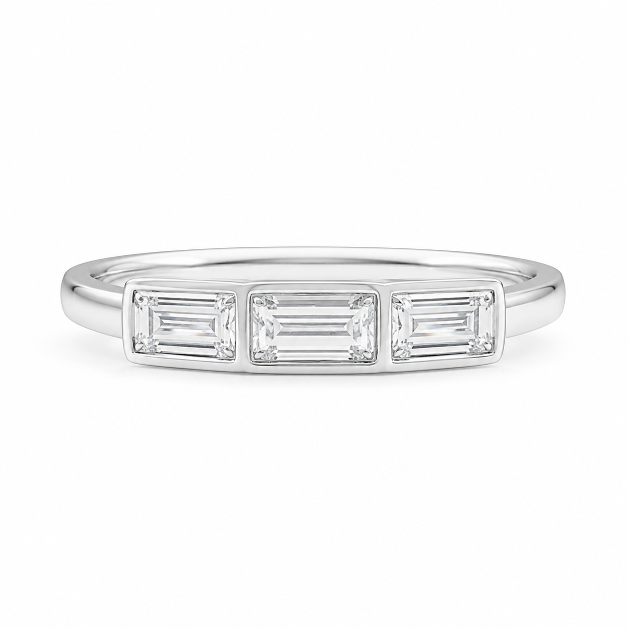 1.00 CT Lab-Grown Diamond Wedding Band Ring in 14K White Gold (Dâ€“F / VS1â€“VS2) from Diamond Studio