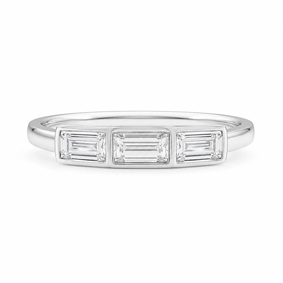 1.00 CT Lab-Grown Diamond Wedding Band Ring in 14K White Gold (D–F / VS1–VS2)