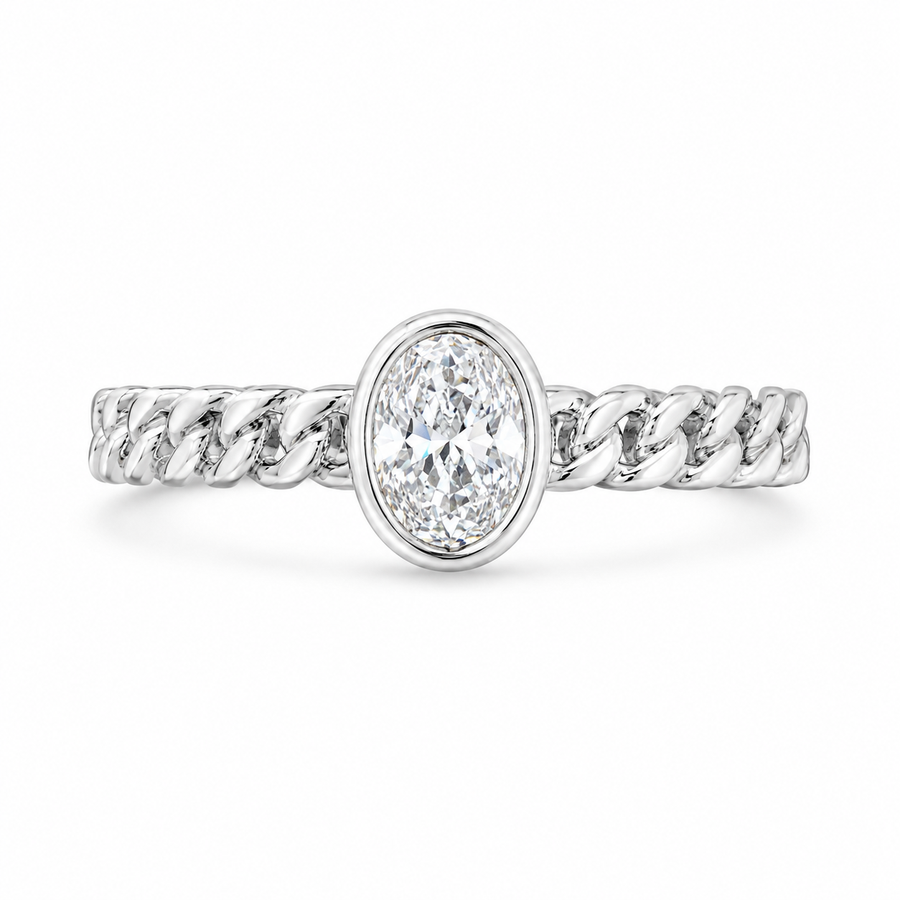1.00 CT Lab-Grown Diamond Fashion Ring in 14K White Gold (D–F / VS1–VS2)