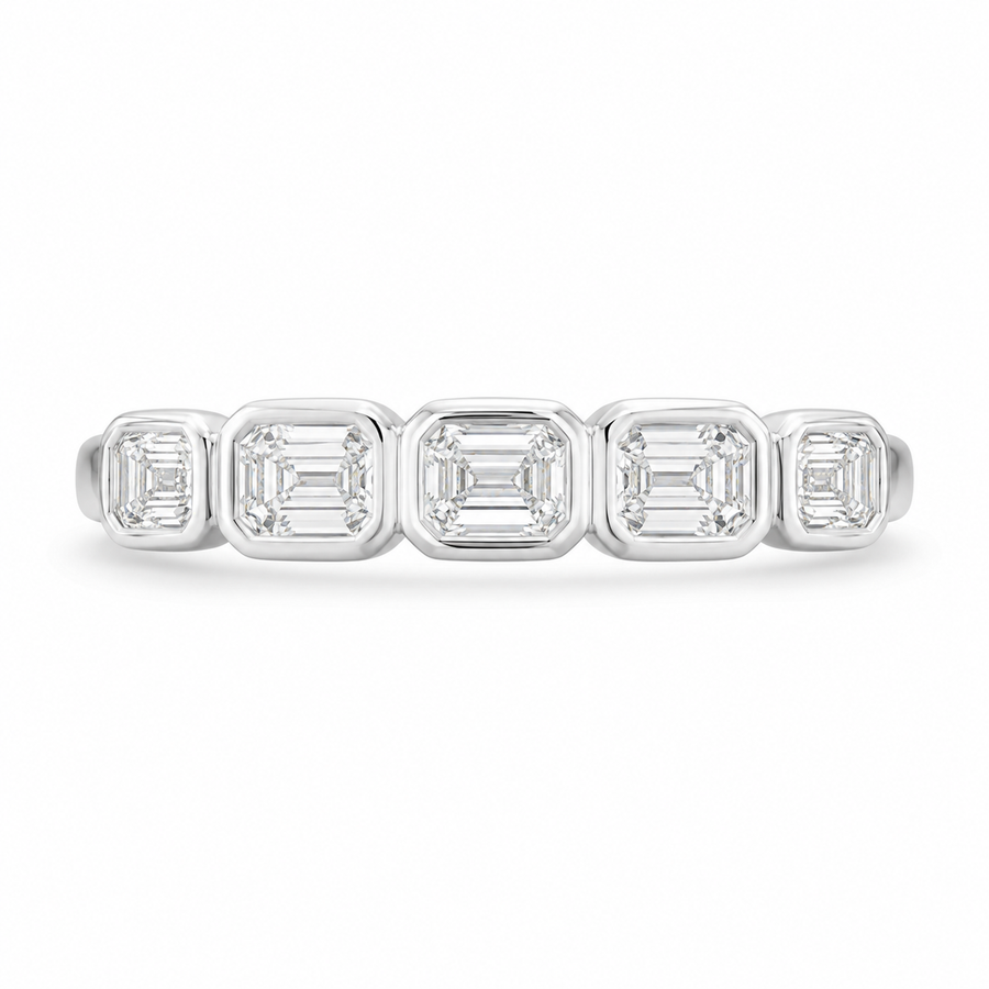 1.05 CT 5-Stone Lab-Grown Diamond Fashion Ring in 14K White Gold (D–F / VS1–VS2)