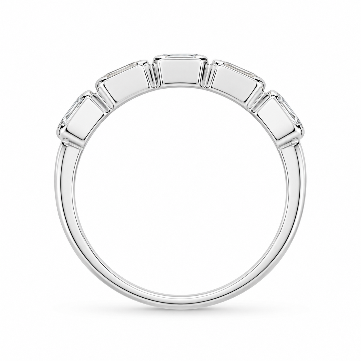 1.05 CT 5-Stone Lab-Grown Diamond Fashion Ring in 14K White Gold (D–F / VS1–VS2)
