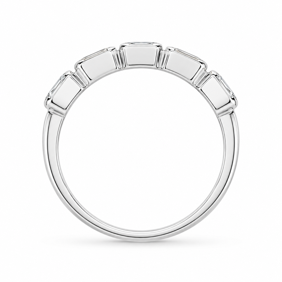 1.05 CT 5-Stone Lab-Grown Diamond Fashion Ring in 14K White Gold (D–F / VS1–VS2)