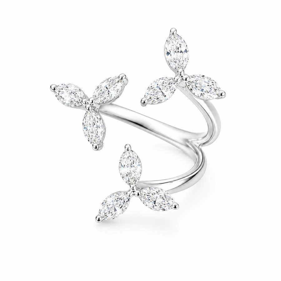 1.00 CT Lab-Grown Diamond Wrap Fashion Ring in 14K White Gold (D–F / VS1–VS2)