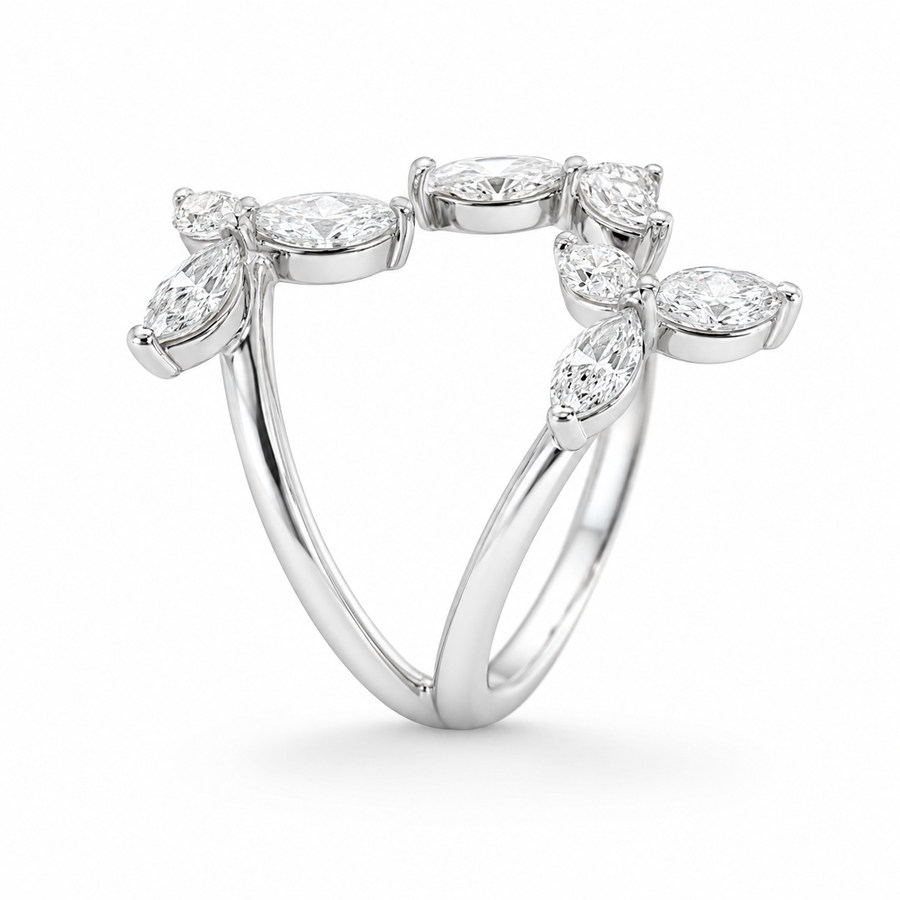 1.00 CT Lab-Grown Diamond Wrap Fashion Ring in 14K White Gold (D–F / VS1–VS2)
