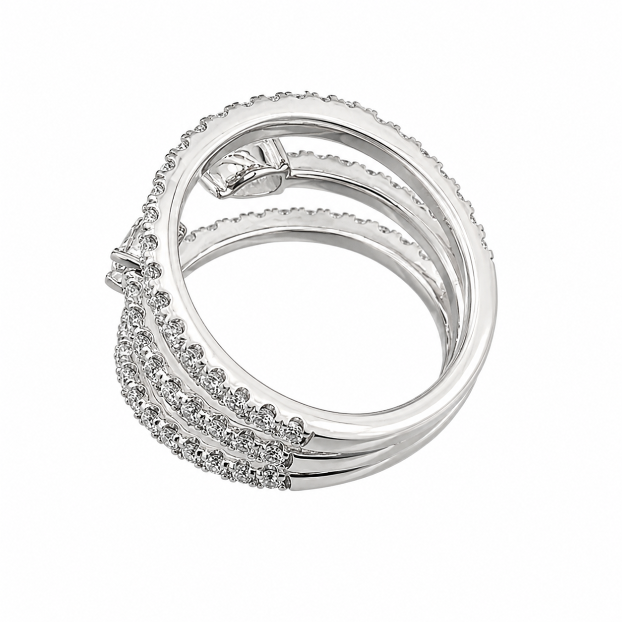 1.50 CT Round Lab-Grown Diamond Statement Ring in 14K White Gold (D–F / VS1–VS2)