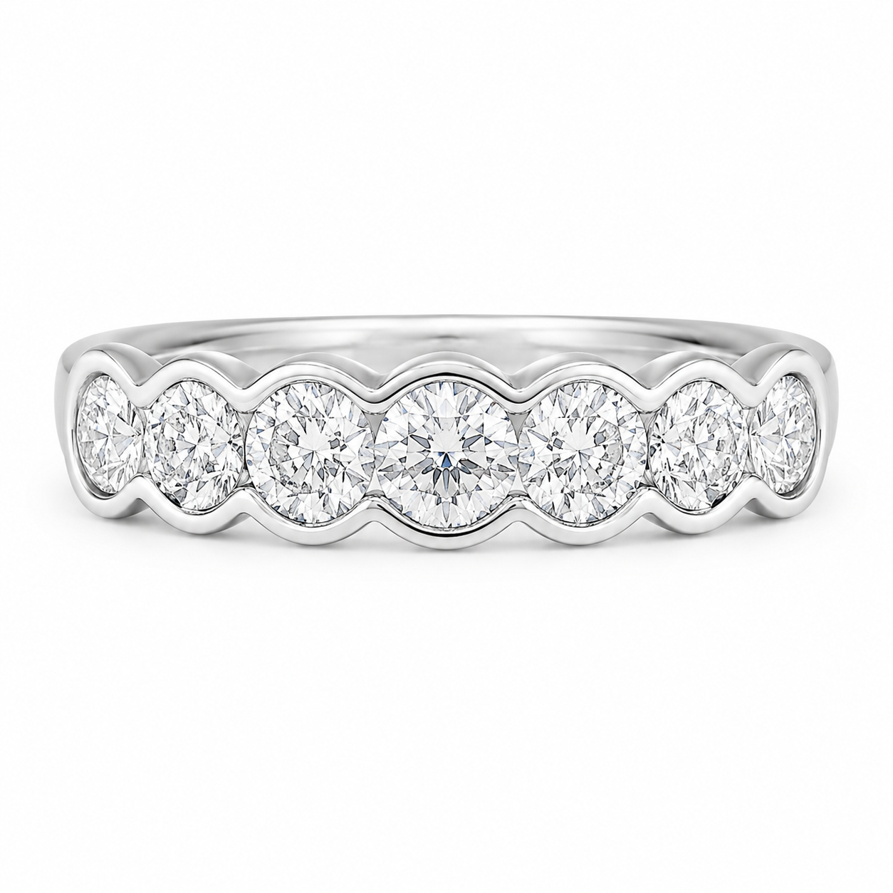 2.10 CT Lab-Grown Diamond Band Ring in 14K White Gold (Dâ€“F / VS1â€“VS2) from Diamond Studio