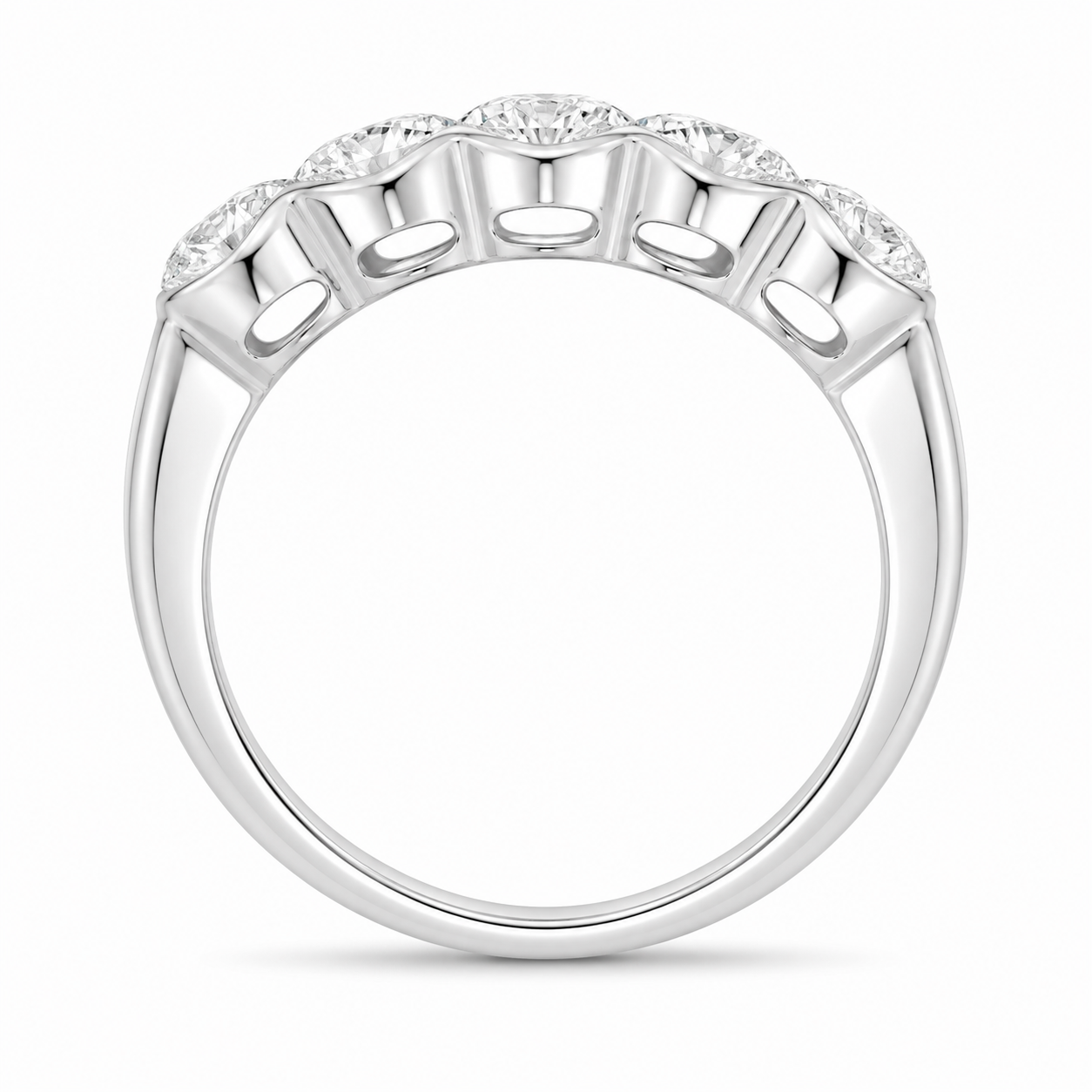 2.10 CT Lab-Grown Diamond Band Ring in 14K White Gold (D–F / VS1–VS2)