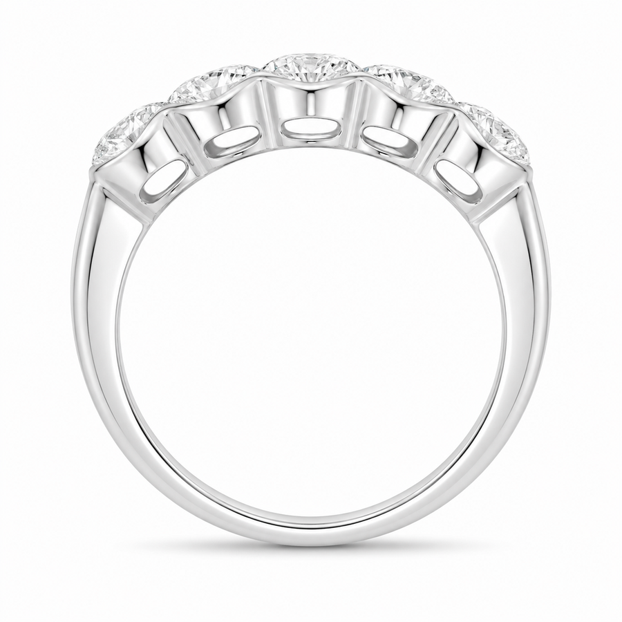 2.10 CT Lab-Grown Diamond Band Ring in 14K White Gold (D–F / VS1–VS2)
