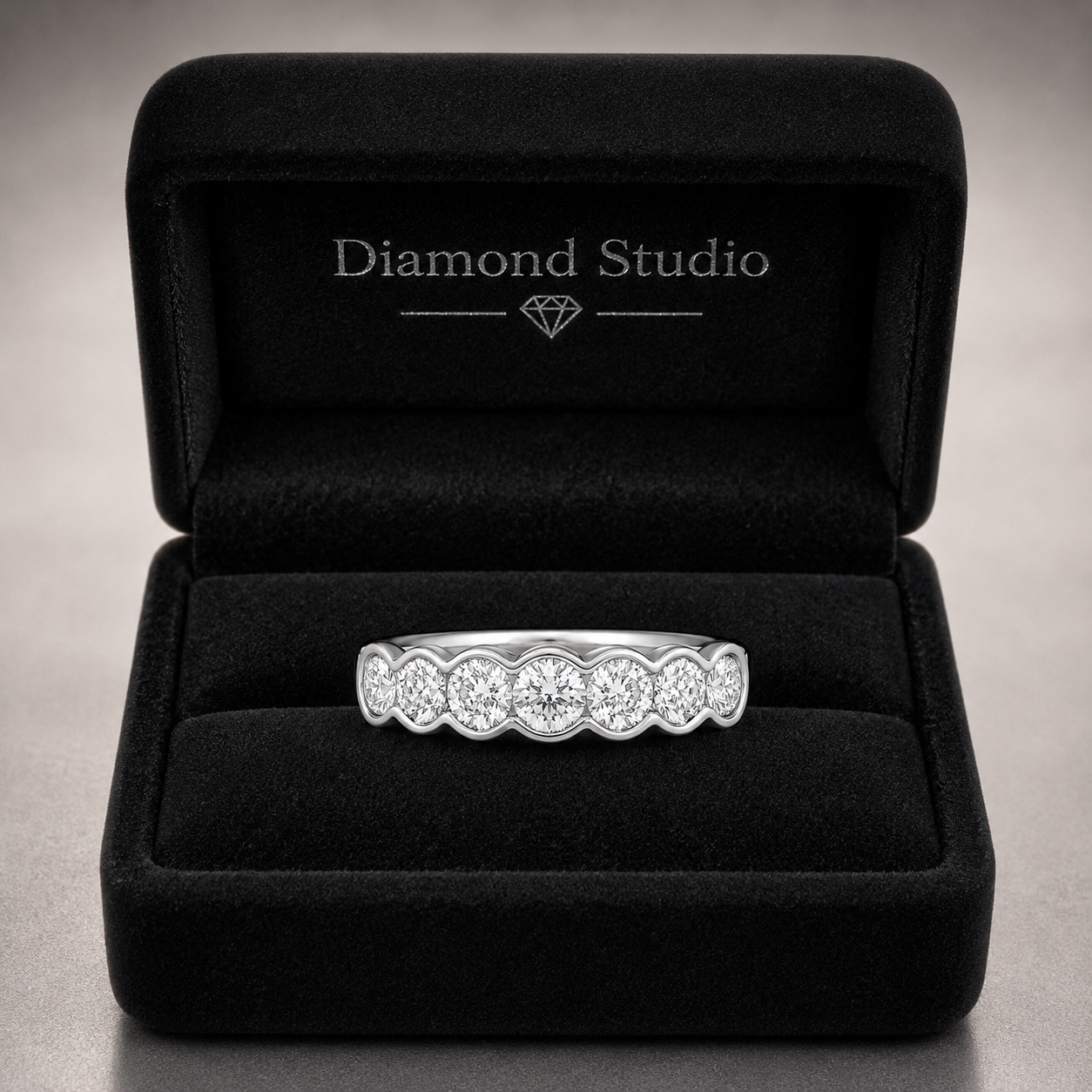 2.10 CT Lab-Grown Diamond Band Ring in 14K White Gold (D–F / VS1–VS2)