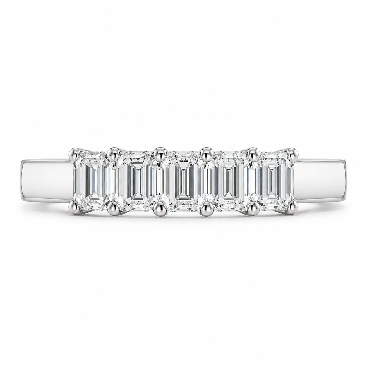 1.65 CT Lab-Grown Diamond Band Fashion Ring in 14K White Gold (Dâ€“F / VS1â€“VS2) from Diamond Studio
