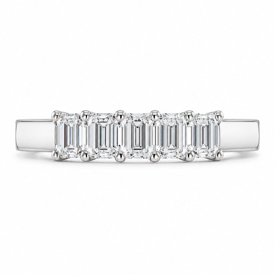 1.65 CT Lab-Grown Diamond Band Fashion Ring in 14K White Gold (D–F / VS1–VS2)