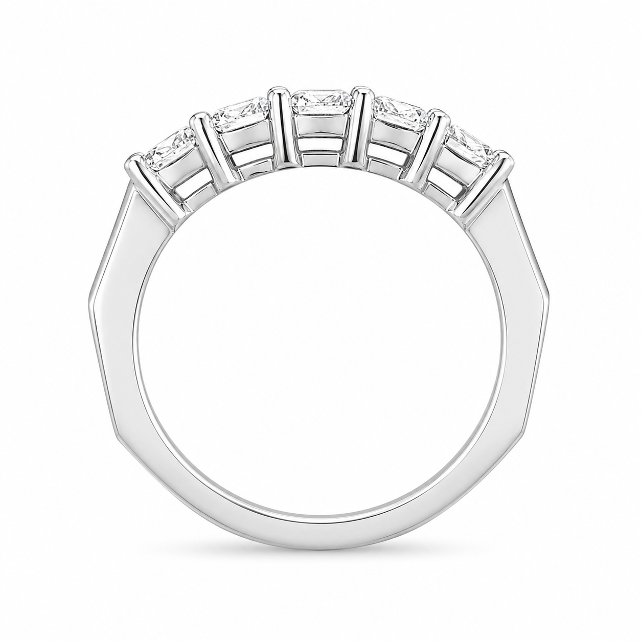 1.65 CT Lab-Grown Diamond Band Fashion Ring in 14K White Gold (D–F / VS1–VS2)