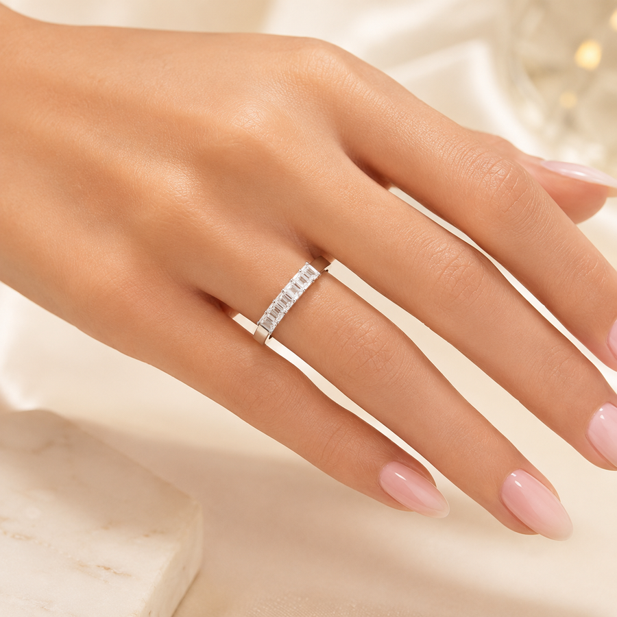1.65 CT Lab-Grown Diamond Band Fashion Ring in 14K White Gold (D–F / VS1–VS2)