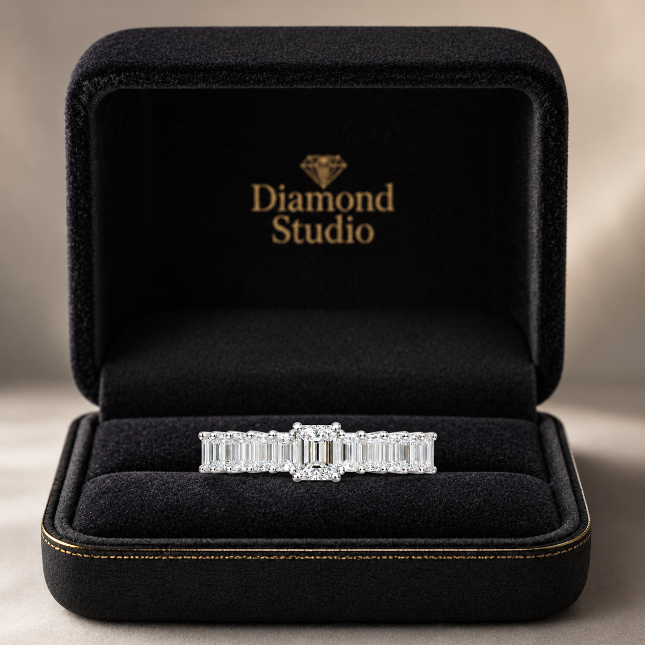 1.55 CT Lab-Grown Diamond Half Eternity Ring in 14K White Gold (D–F / VS1–VS2)