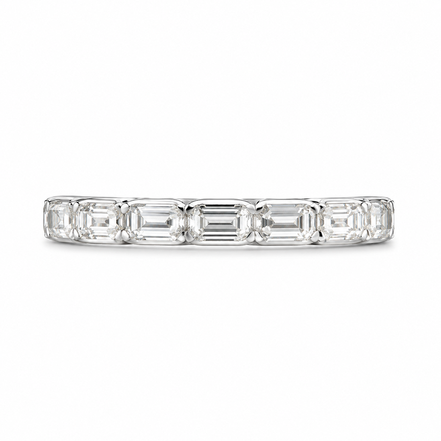1.20 CT Lab-Grown Diamond Half Eternity Ring in 14K White Gold (D–F / VS1–VS2)