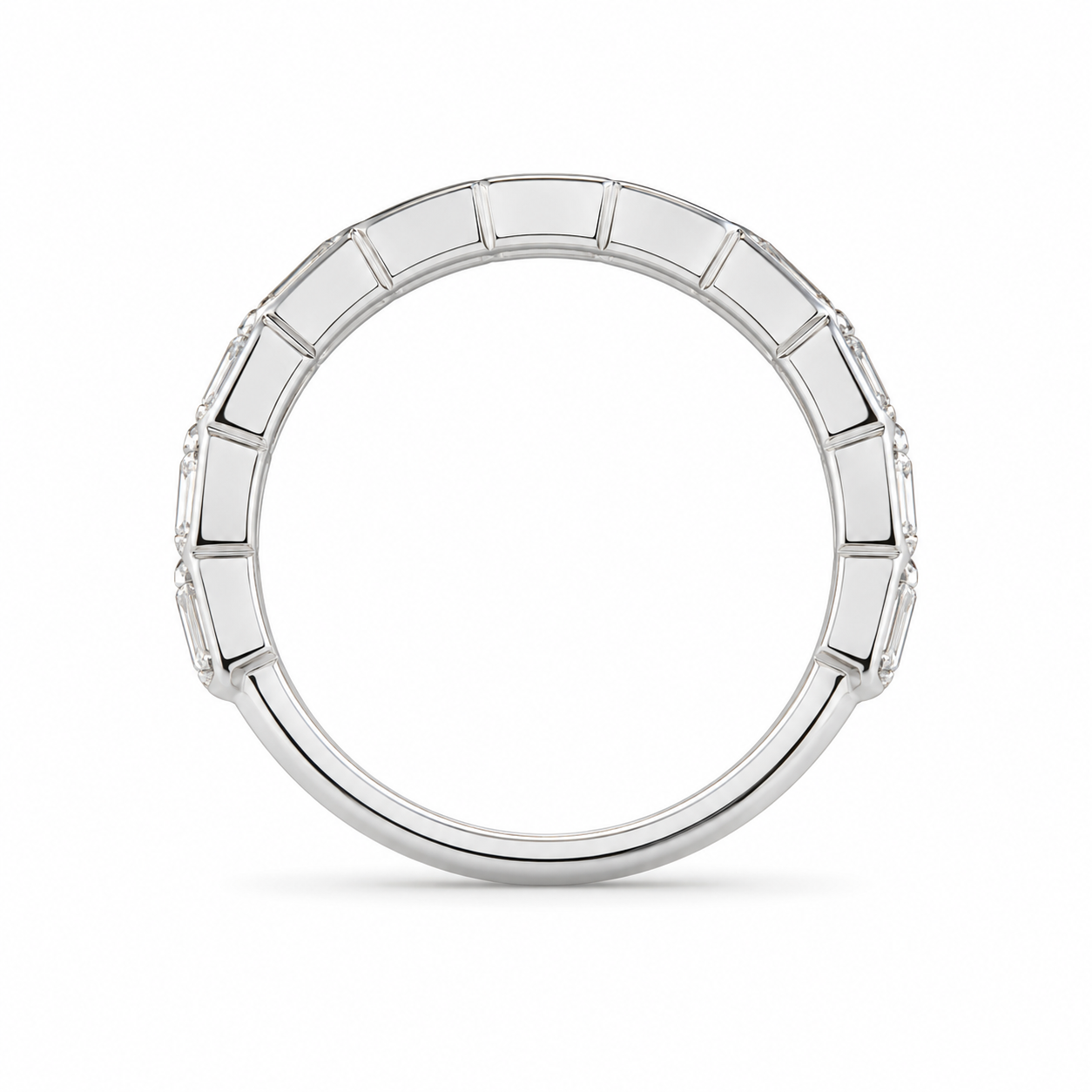 1.20 CT Lab-Grown Diamond Half Eternity Ring in 14K White Gold (D–F / VS1–VS2)