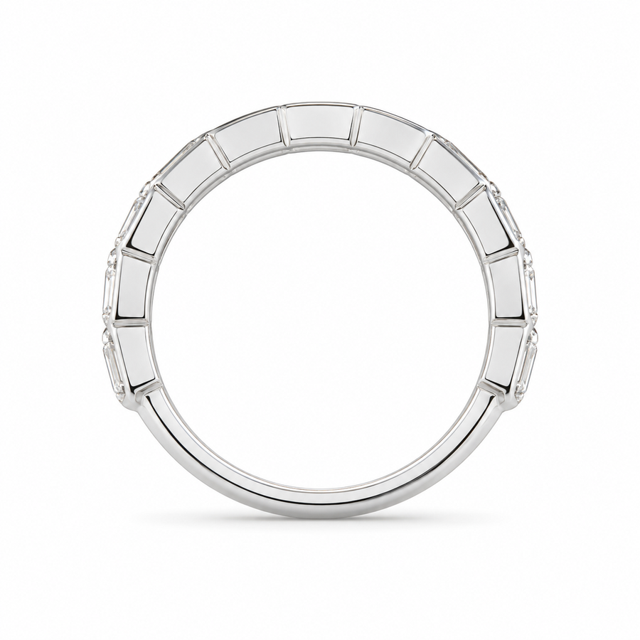 1.20 CT Lab-Grown Diamond Half Eternity Ring in 14K White Gold (D–F / VS1–VS2)