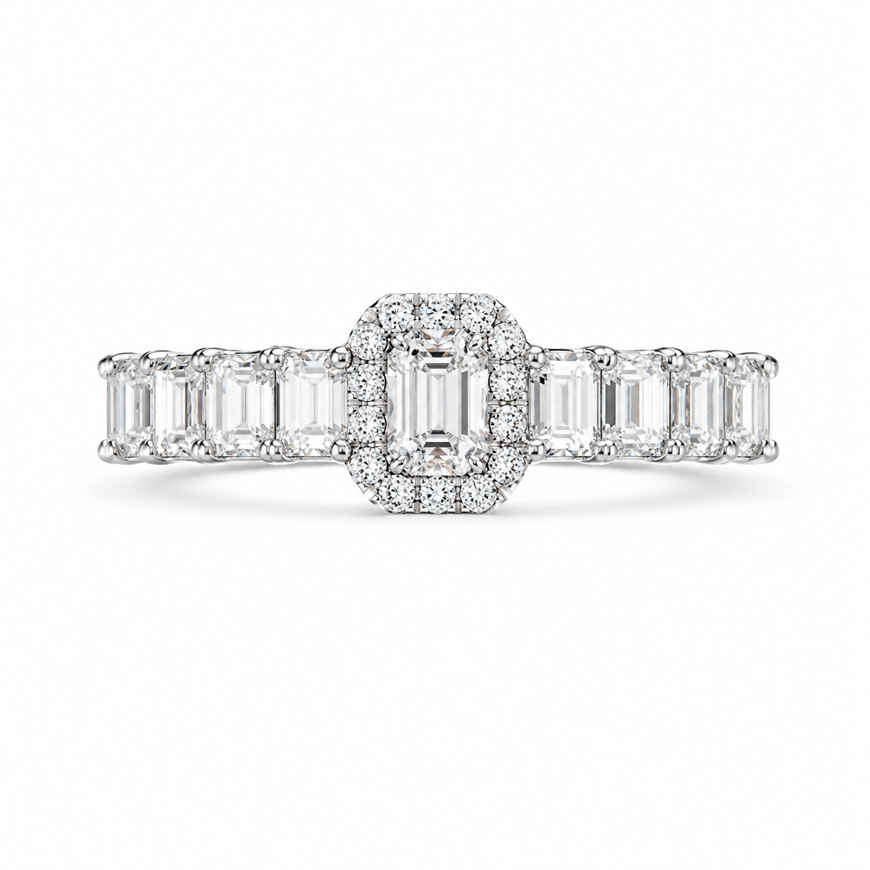 1.50 CT Lab-Grown Diamond Band Fashion Ring in 14K White Gold (Dâ€“F / VS1â€“VS2) from Diamond Studio