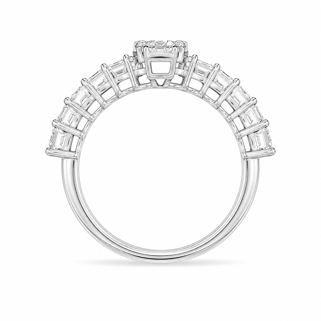 1.50 CT Lab-Grown Diamond Band Fashion Ring in 14K White Gold (D–F / VS1–VS2)
