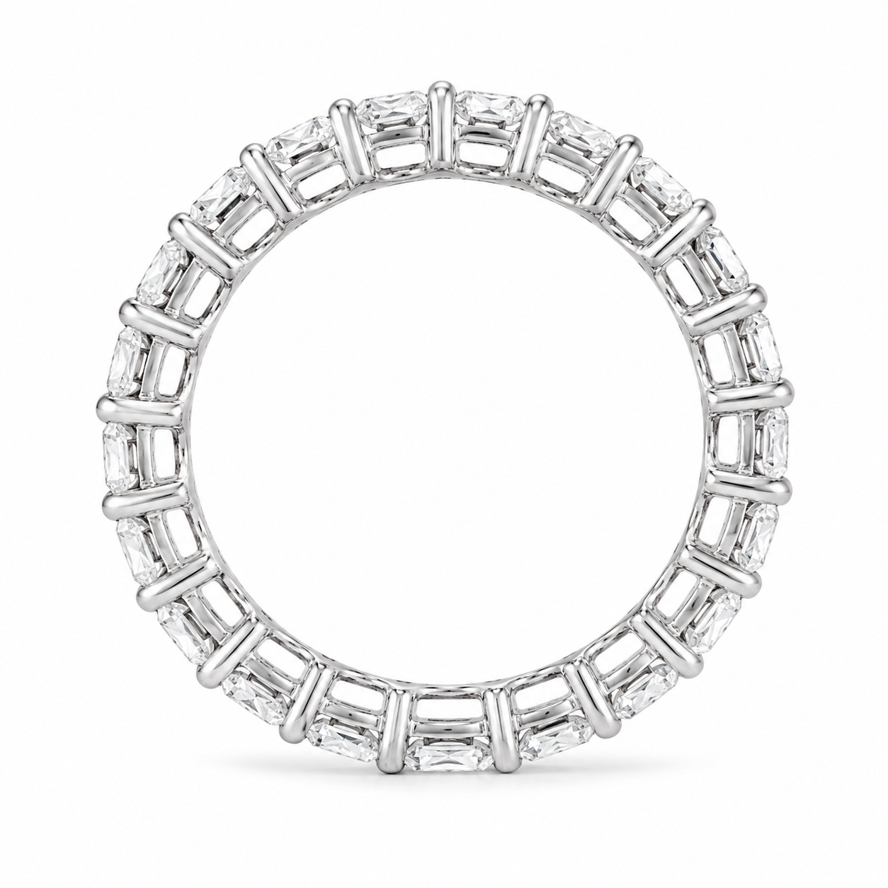 3.60 CT Lab-Grown Diamond Eternity Ring in 14K White Gold (D–F / VS1–VS2)
