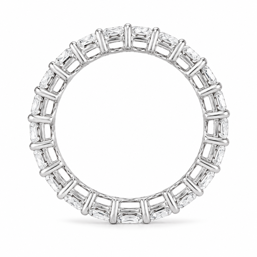 3.60 CT Lab-Grown Diamond Eternity Ring in 14K White Gold (D–F / VS1–VS2)