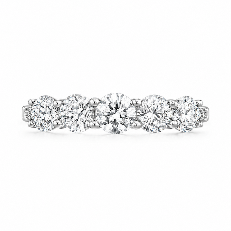 1.30 CT Lab-Grown Diamond Stackable Fashion Ring in 14K White Gold (D–F / VS1–VS2)