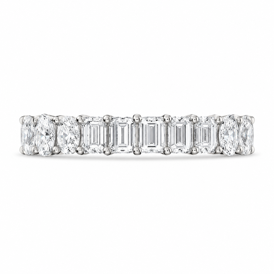 3.50 CT Lab-Grown Diamond Eternity Ring in 14K White Gold (D–F / VS1–VS2)