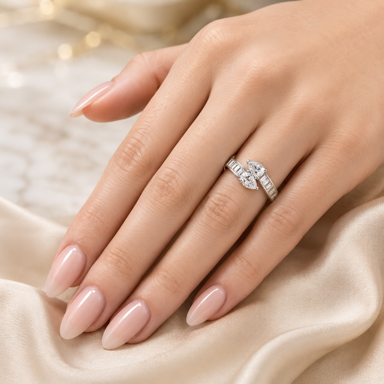 1.75 CT Lab-Grown Diamond Wrap Fashion Ring in 14K White Gold (D–F / VS1–VS2)