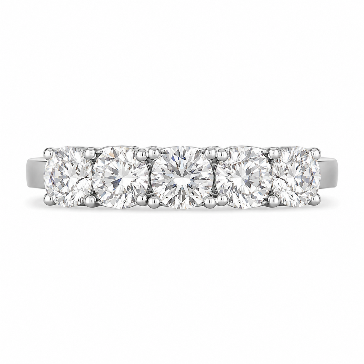 1.00 CT 5-Stone Lab-Grown Diamond Fashion Ring in 14K White Gold (Dâ€“F / VS1â€“VS2) from Diamond Studio