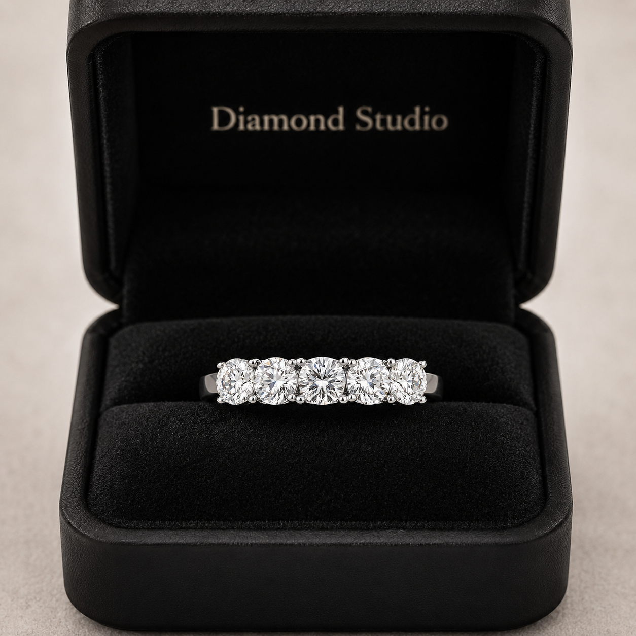 1.00 CT 5-Stone Lab-Grown Diamond Fashion Ring in 14K White Gold (D–F / VS1–VS2)