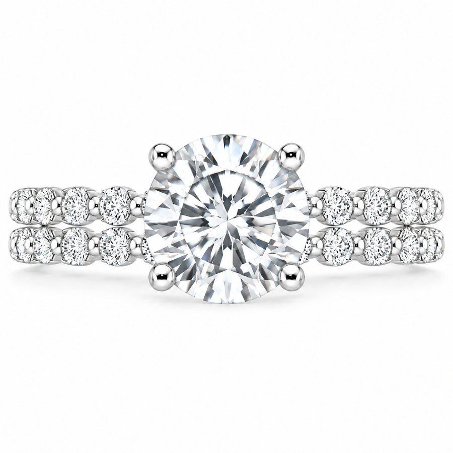 Marseille 5 CT Round Lab-Grown Diamond 2-Piece Bridal Set in 14K White Gold